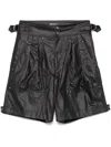 Isabel Marant Black Waxed Linen Blend Felize Shorts In Black