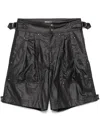 Isabel Marant Black Waxed Linen Blend Felize Shorts In Black