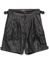 Isabel Marant Black Waxed Linen Blend Felize Shorts In Black