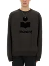 Isabel Marant Mikoy Flocked Logo Sweatshirt In Gray