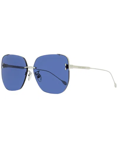 Isabel Marant Square Im0082s Sunglasses Woman Sunglasses Blue Size 65 Metal In Silver