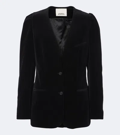 Isabel Marant Fereole Cotton Velvet Blazer In Black