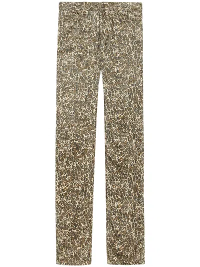 Isabel Marant Ferni Straight Cut Stretch Pants In Neutrals