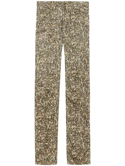 Isabel Marant Ferni Straight Cut Stretch Pants In Neutrals