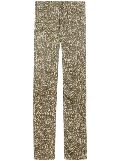 Isabel Marant Ferni Straight Cut Stretch Pants In Neutrals