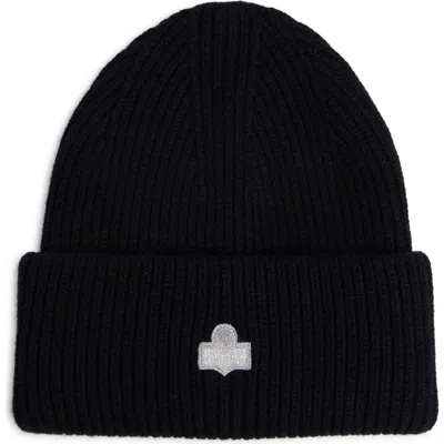 ISABEL MARANT ISABEL MARANT FESTIVE MAYERS COTTON & WOOL BLEND RIB LOGO BEANIE