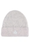 Isabel Marant Festive Rib Logo Beanie In Gray