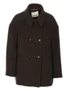 Isabel Marant Fiby Double Breasted Wool Blend Coat Clothing In Green