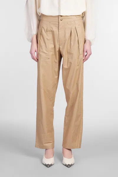 ISABEL MARANT FIDJI PANTS IN BEIGE LINEN