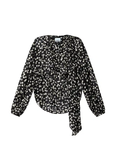 Isabel Marant Firma Printed Blouse In Black