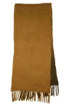 Isabel Marant Firna Logo Embroidered Fringe Scarf In Brown
