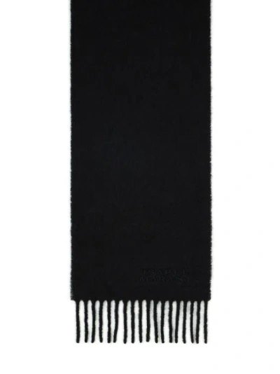 Isabel Marant Firny' Black Alpaca Blend Scarf In Red