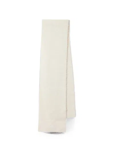 Isabel Marant Firny Embroidered-logo Knitted Scarf In Nude