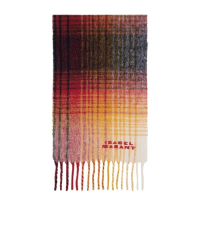 Isabel Marant Firny Logo Embroidered Scarf In Multicolor