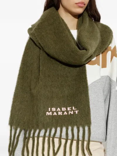 Isabel Marant Firny Logo-embroidered Scarf In Purple