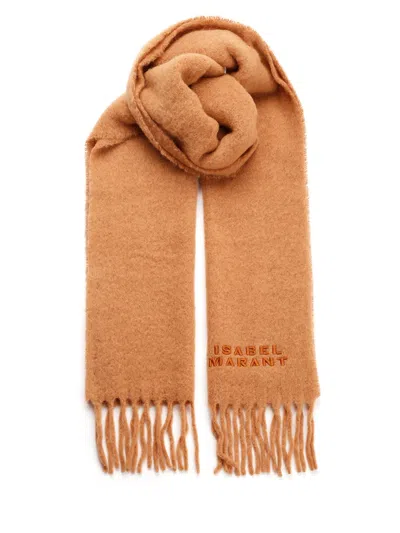 Isabel Marant Firny Scarf With Fringes In Brown
