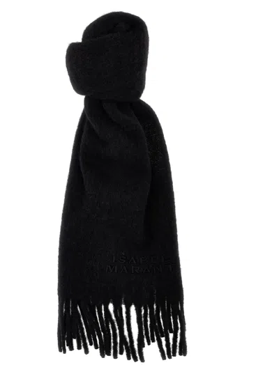 Isabel Marant Firny Black Alpaca Blend Scarf