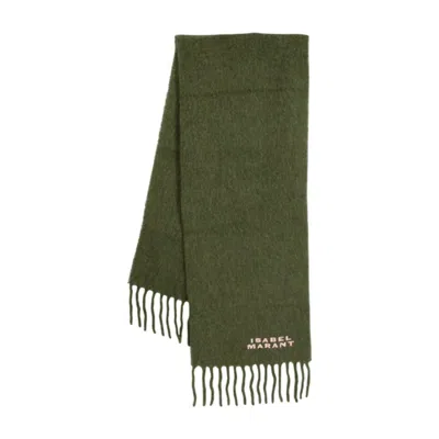 Isabel Marant Firny Wool Scarf In Green