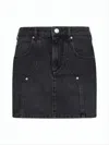 Isabel Marant Fitted Black Denim Mini Skirt In Multi
