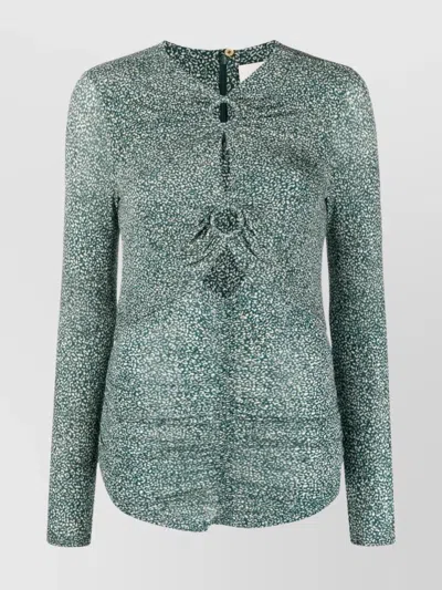 ISABEL MARANT FITTED LONG SLEEVE TOP WITH KEYHOLE DETAIL