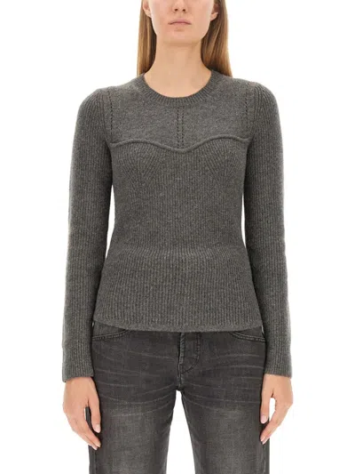ISABEL MARANT FITTED RIBBED TEXTURE SWEATER