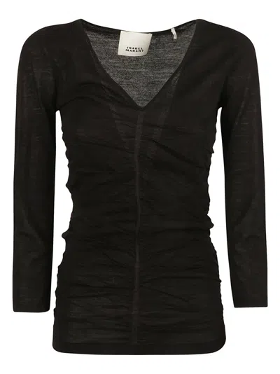 Isabel Marant Fitted V-neck Black Sweater