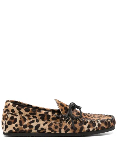 Isabel Marant Fitza Leopard-print Calf Hair Loafers In Brown