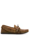 Isabel Marant 'fitza' Brown Loafers With Fringed Details And Front Bow In Brown