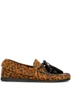 Isabel Marant Fitza Fringed Leather-trimmed Leopard-print Suede Loafers In Animal Print
