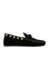 Isabel Marant Fitza Loafers Bow Studs Flat Sole In Black