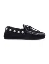 Isabel Marant Faomee Studded Shearling-lined Suede Loafers In Black