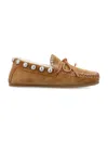 Isabel Marant Lace-up Loafer Studded Detail In Cognac