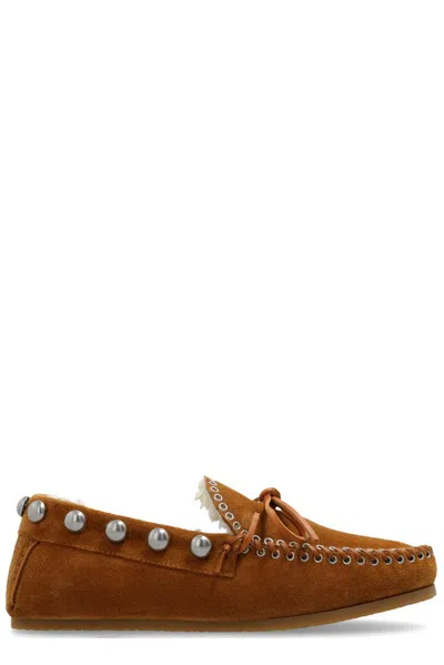 Isabel Marant Fitza Studded Loafers In Brown