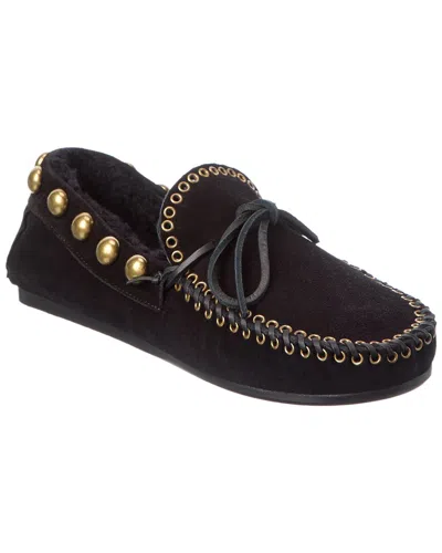 Isabel Marant Fitza Suede Moccasin In Black
