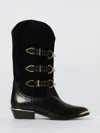 Isabel Marant Mexia Studded Leather And Suede Knee Boots In Black