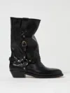 Isabel Marant Knee-high Leather Boots With Buckle Detail In Black