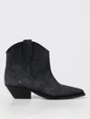 Isabel Marant Dewina Distressed Suede Ankle Boots In Black