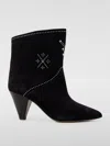 Isabel Marant Loline Suede Ankle Boots With Micro Studs In Schwarz