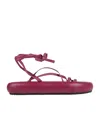 Isabel Marant Flat Leather Sandals In Red