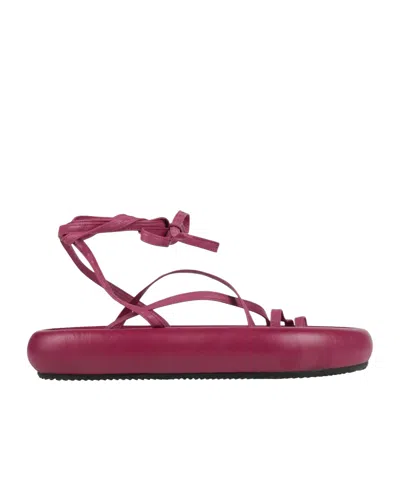 Isabel Marant Flat Leather Sandals In Red