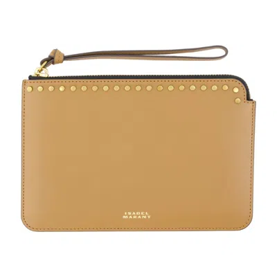 Isabel Marant Flat Pouch -  - Leather - Brown In Nude