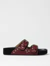 Isabel Marant Leather Sandals With All-over Stud Detail In Red