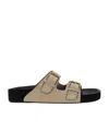 Isabel Marant Lennyo Suede Leather Sandals In Nude
