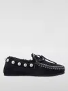 Isabel Marant Faomee Studded Shearling-lined Suede Loafers In Black