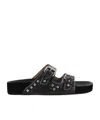 Isabel Marant Leather Sandals With All-over Stud Detail In Black