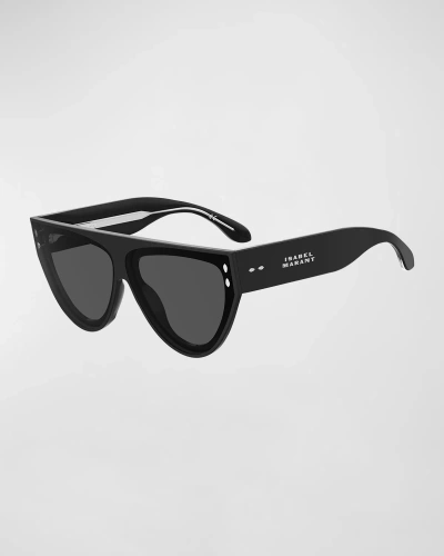 Isabel Marant Flat-top Acetate Aviator Sunglasses In Black