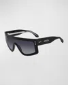 Isabel Marant Flat-top Acetate Shield Sunglasses In Black