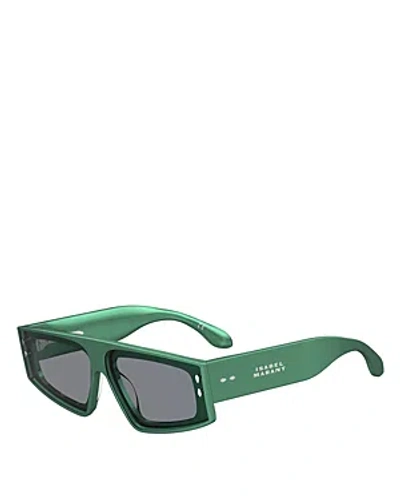 Isabel Marant Flat Top Sunglasses, 66mm In Green/gray Solid