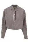 Isabel Marant Maroon Fleora Cropped Shirt In Gray