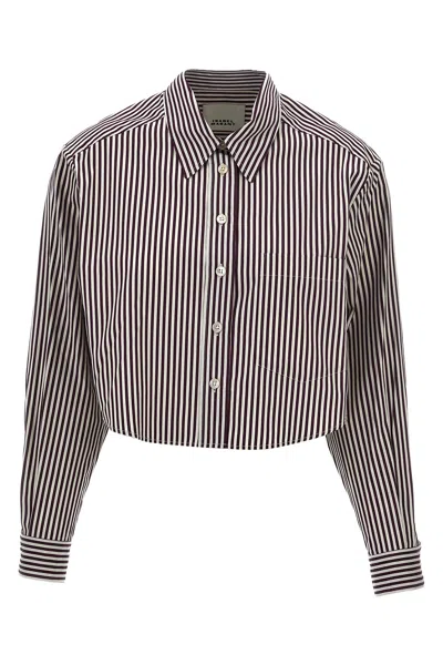 Isabel Marant 'fleora' Cropped Shirt In Burgundy